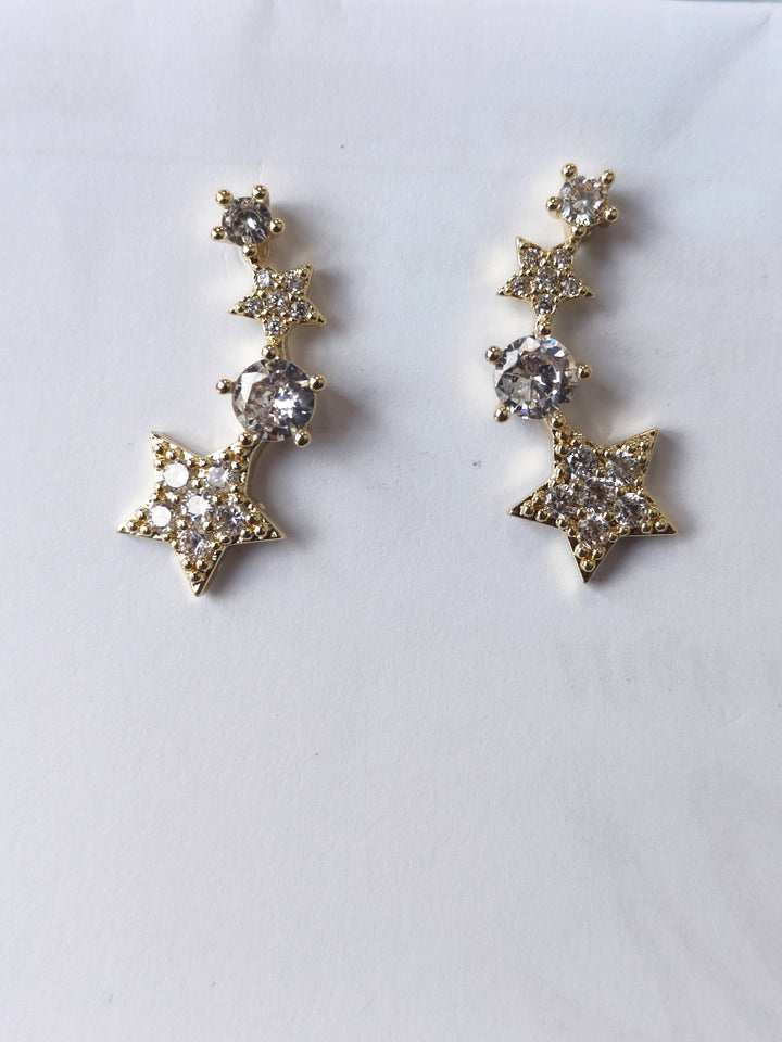 Gold Heart Drop Earrings 3540