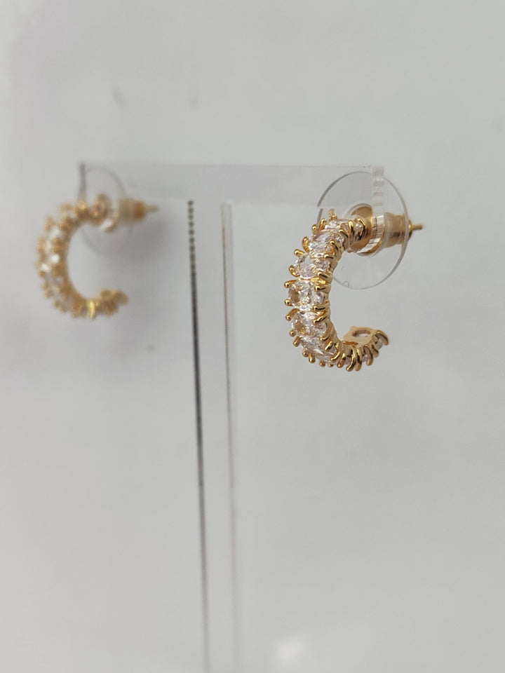 Gold Small Multi Stone Earrings 3633