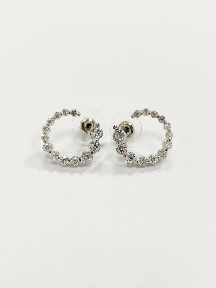 Diamonté Gem Small Hooped Earrings (2 Colours)