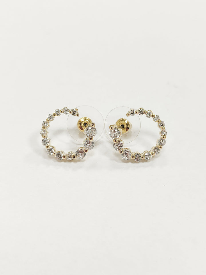 Diamonté Gem Small Hooped Earrings (2 Colours)