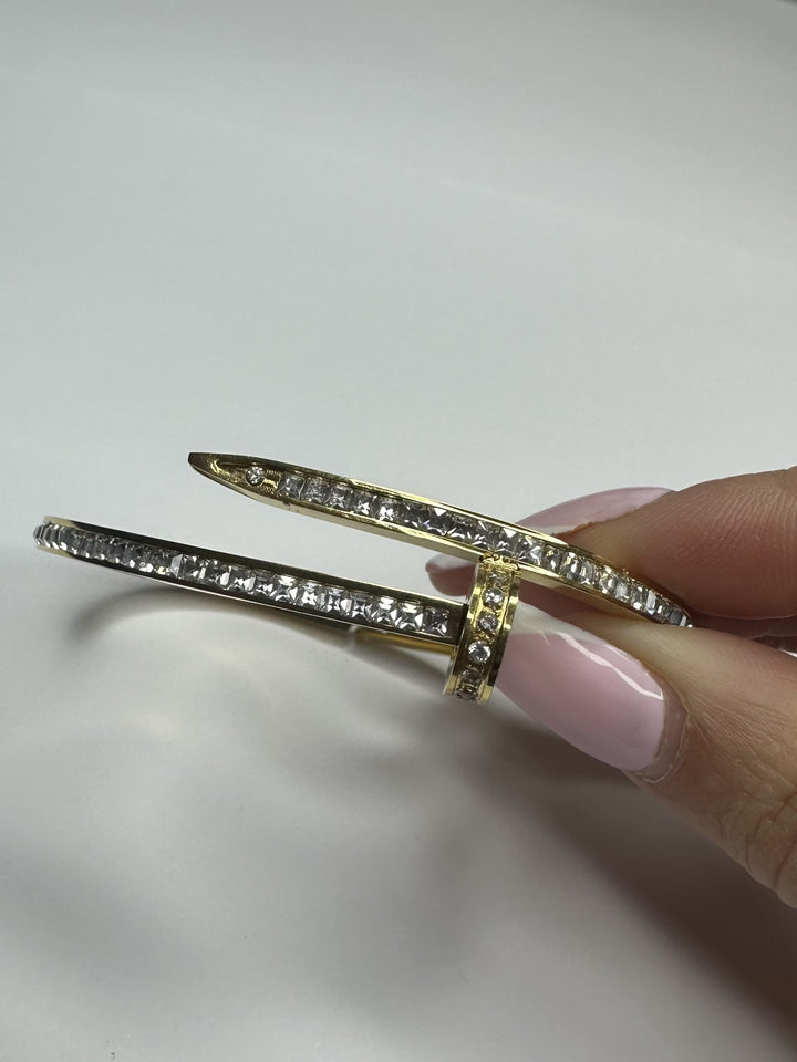 Gold Diamante Screw Bracelet 9460