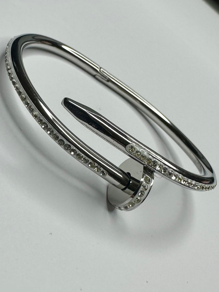 Silver Diamante Screw Bracelet 9461