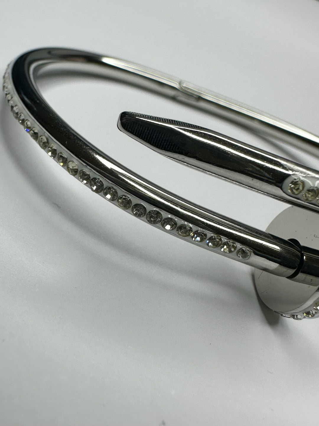 Silver Diamante Screw Bracelet 9461