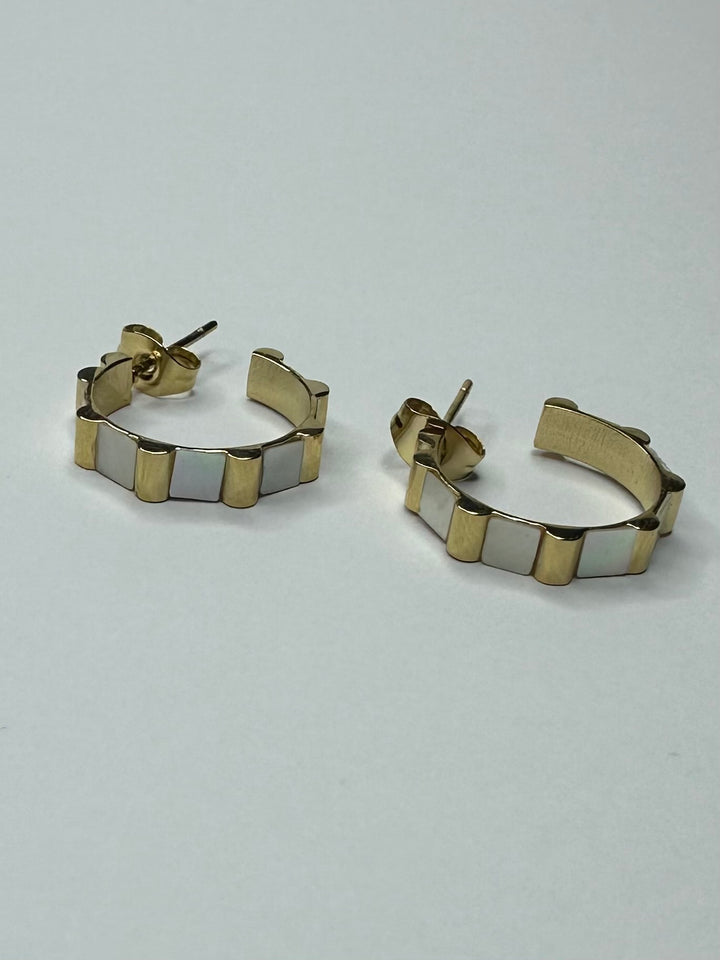 Gold & Silver Small Chunky Hoop Earrings 9866