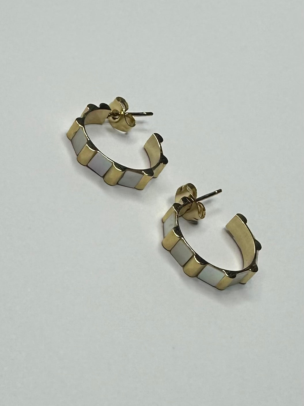 Gold & Silver Small Chunky Hoop Earrings 9866