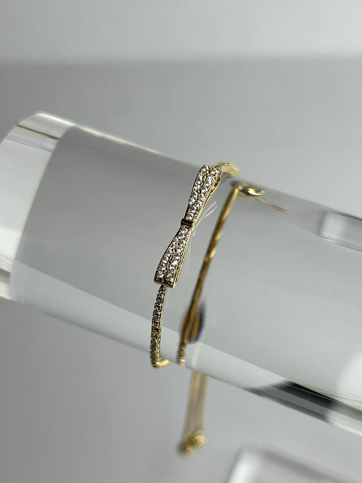 Gold Adjustable Smaller Bow Bracelet 2289