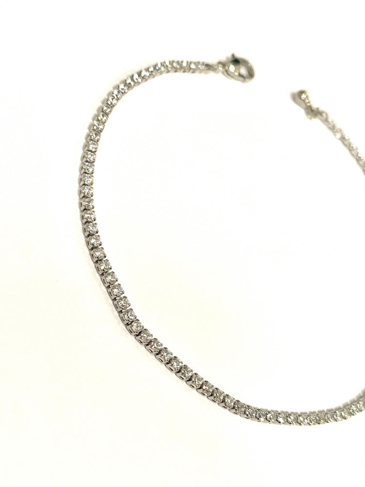 Silver Delicate Diamonté Bracelet 7588