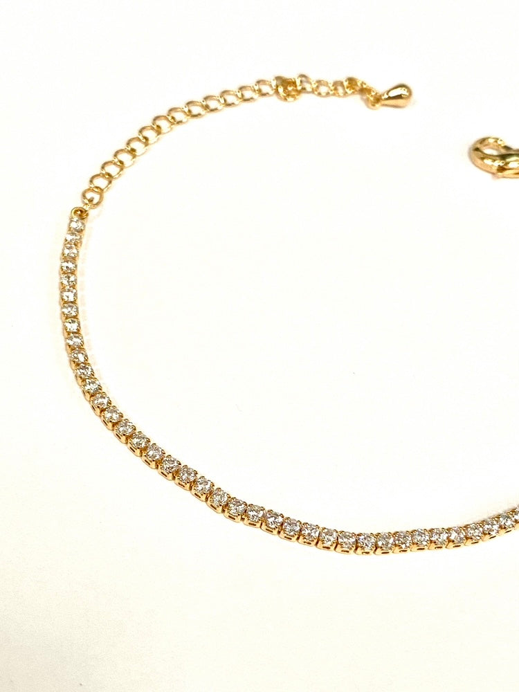 Gold Delicate Diamonté Bracelet 7589