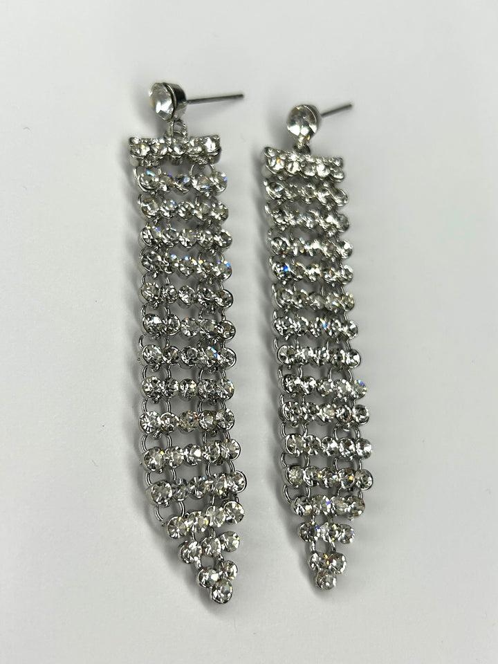 Silver Diamonte Drop Earrings 7940