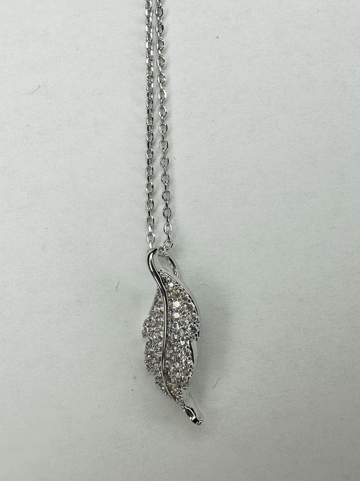 Silver Delicate Feather Necklace