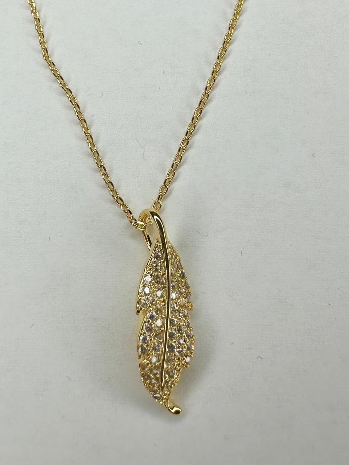 Gold Delicate Feather Necklace